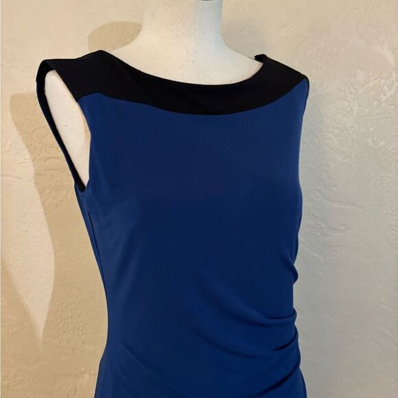 Boston Proper Blue and Black Dress Sz 6 - Picture 3 of 7